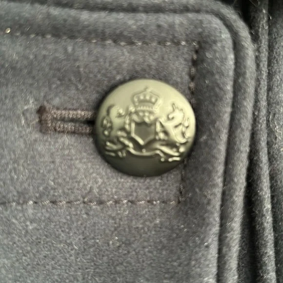 Banana Republic Wool Melton Militia Coat Navy Blue Size 4 - Picture 5 of 8